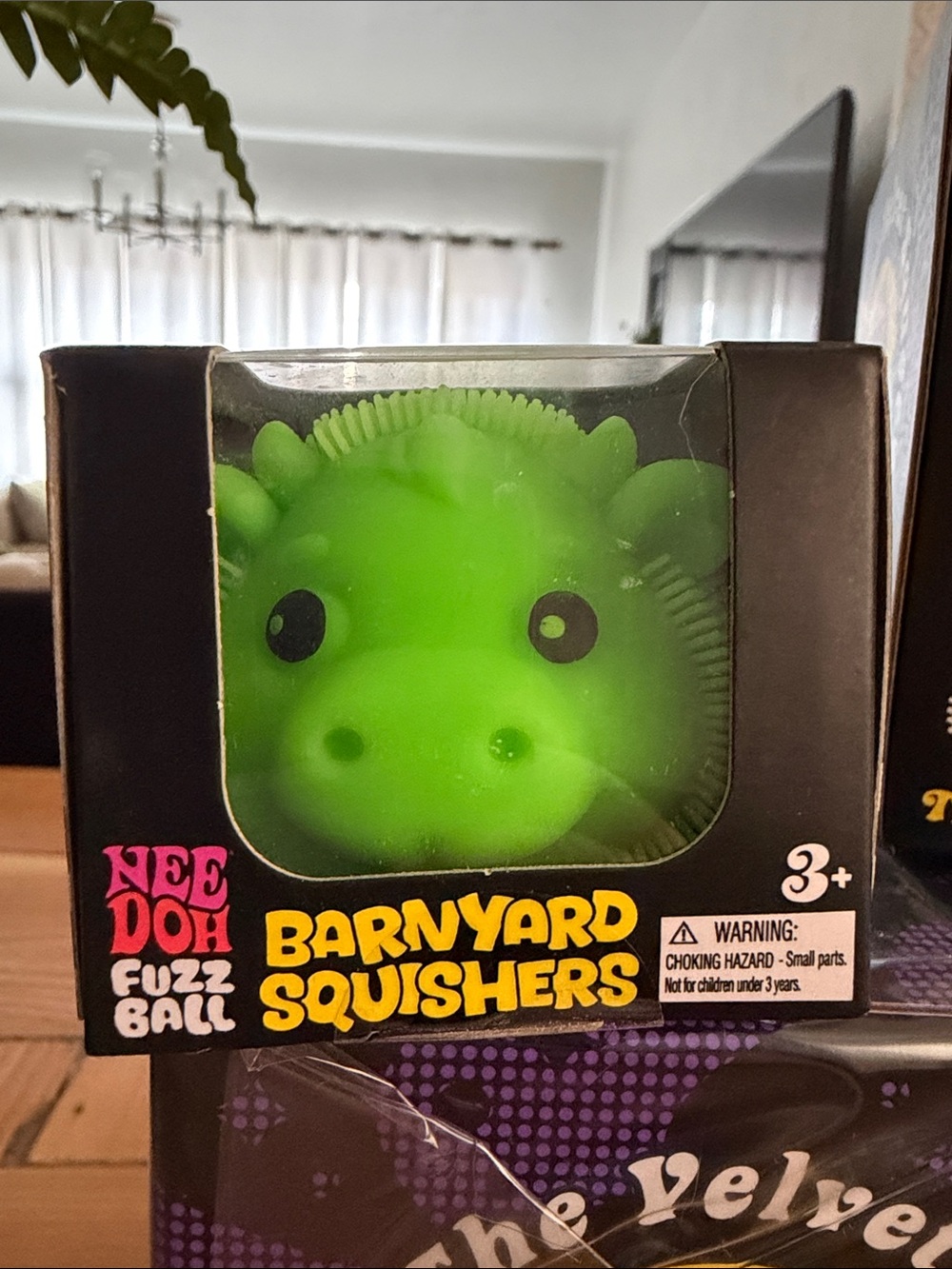Nee Doh Barnyard Squishers Green Fuzz Ball Toy Piggy Authentic *New release*